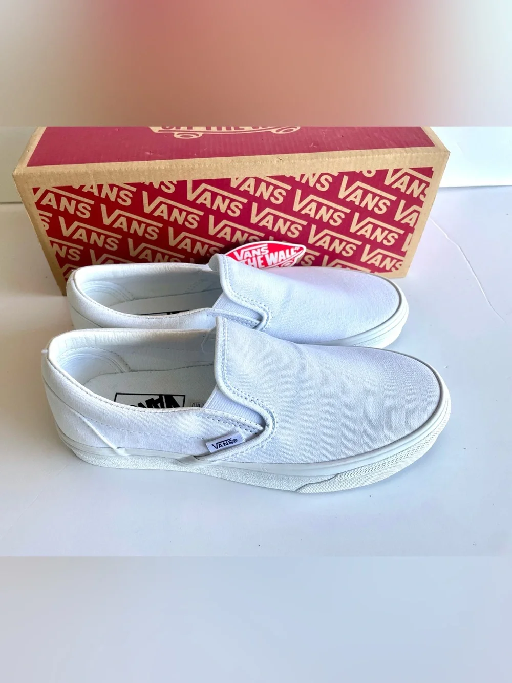 New Vans Classic Slip On True White Mens 5.5 Women 7
